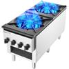 VEVOR Cucina a Gas Commerciale con 2 Bruciatori, Piano Cottura a Gas Propano e Naturale, Piastra Riscaldante a Gas in Acciaio Inossidabile, Attrezzatura da Cucina Commerciale per Ristoranti, 52 KW