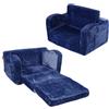 VEVOR Seggiolone per Bambini Pieghevole, 2 in 1, Divano Letto per Bambini, Divano in Schiuma Morbido, Sdraietta Trasformabile per Bambini, Sedia per Bambini, Mobili Sala Giochi, Regali Bambini, Blu