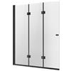 VEVOR Porta Doccia per Vasca Bagno Pieghevole Senza Telaio Nero 1295 x 1422 mm