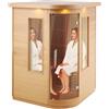 VEVOR Sauna a Infrarossi Lontani per 2 Persone, Cabina Sauna Domestica in Legno di Hemlock a Infrarossi a Basso EMF con Porta in Vetro Temperato, Altoparlanti Bluetooth, Lampada LED, 2000W