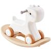 VEVOR Cavallo a Dondolo 3 in 1, Cavalluccio a Dondolo per Bambini da 1 a 3 Anni, con Tavola di Equilibrio Rimovibile 4 Ruote Lisce, Supporta Fino a 36 kg Materiale HDPE, Oscillazione a 40° Bianco