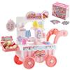 VEVOR Carretto dei Gelati per Bambini, 27 Pezzi di Accessori, Negozio di Giochi di Finzione con Carrello Portaoggetti con Soldi Finti, Effetti Sonori e Luminosi, Giocattoli Educativi Rosa
