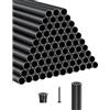 VEVOR Balaustre per Scale in Alluminio, Ringhiera in Metallo Tondo Impermeabile per Ponte Cavo con Tappi e Viti, per Scale, Portico, Patio, Recinzione, Nero Opaco da 19 x 660 mm, 101 Pezzi