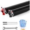VEVOR Molle di Torsione per Porte da Garage, Coppia di Φ5,54 x Φ50,8 x 668 mm, 16000 Cicli, Rivestimento Elettroforetico Nero per SostituI, con Barre di Avvolgimento, Guanti e Chiave di Montaggio