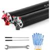 VEVOR Molle di Torsione per Porte da Garage, Coppia di Φ5,26 x Φ50,8 x 618 mm, 16000 Cicli, Rivestimento Elettroforetico Nero per SostituI, con Barre di Avvolgimento, Guanti e Chiave di Montaggio
