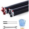 VEVOR Molle di Torsione per Porte da Garage, Coppia di Φ6,35 x Φ50,8 x 889 mm, 16000 Cicli, Rivestimento Elettroforetico Nero per SostituI, con Barre di Avvolgimento, Guanti e Chiave di Montaggio