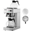 VEVOR Macchina per Caffè Americano Commerciale Produttività 12 Tazze ca., Macchina per Caffè con 2 Caraffe in Vetro 2 Piastre Riscaldanti, Macchina per Caffè in Acciaio Inox per Ristorante, Ufficio