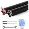 VEVOR Molle di Torsione per Porte da Garage, Coppia di Φ6,35 x Φ50,8 x 813 mm, 16000 Cicli, Rivestimento Elettroforetico Nero per SostituI, con Barre di Avvolgimento, Guanti e Chiave di Montaggio