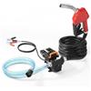 VEVOR Pompa di Trasferimento Carburante, 12 V CC 15 GPM 1/4 HP, Pompa Elettrica Portatile con Ugello Carburante, Spegnimento Automatico, Tubo Flessibile Lungo per Benzina, Diesel, Miscele di Metanolo