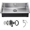 VEVOR Lavello da Cucina da 76 cm Lavello Sottopiano in Acciaio Inossidabile 304, Vasca Singola da Incasso Stile Fattoria con Accessori, Lavello Domestico per Cucina di Preparazione, Lavanderia, Bar