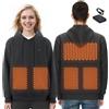 VEVOR Felpa con Cappuccio Riscaldata con Cerniera Unisex con Batteria Nero L