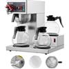 VEVOR Macchina da Caffè con Filtro Commerciale 12 Tazze, Macchina da Caffè con 3 Caraffe in Vetro, 3 Piastre Riscaldanti, Caffettiera a Filtro Commerciale in Acciaio Inox per Ristorante, Ufficio, Bar