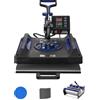 VEVOR Macchina per Pressatura a Caldo 380 x 380 mm 5 in 1 per Magliette Nero Blu