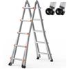 VEVOR Scala Telescopica con Telaio ad A 5990 mm Scala Estensibile Compatta in Alluminio, Scala Pieghevole Portatile Multifunzione per Camper, Scala Telescopica per Compiti, Capacità di Carico 149,7 kg