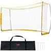 VEVOR Porta da Calcio Portatile, Rete da Calcio Giardino per Allenamento Adulti Bambini, Set Porte Allenamento con Struttura in Fibra di Vetro in Acciaio e Borsa Trasporto, Giallo 1828 x 3657 mm