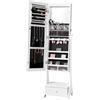 VEVOR Specchio Portagioielli Specchio da Terra con Contenitore, Mobiletto per Gioielli con Serratura Specchio a Figura Intera, Luce LED Interna, Cassetto Mobile Portagioielli 3 Cassetti, Bianco