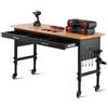 VEVOR Banco da Lavoro Regolabile con Ruote Presa di Corrente Cassetti 1524 mm