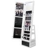 VEVOR Specchio Portagioie da Terra Specchio Girevole 360° con Contenitore, Armadietti Portagioie con Specchio a Figura Intera Fodera in Velluto Luce LED, Specchio Organizzatore Portagioielli, Bianco