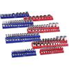 VEVOR Set di Organizzatore per Prese Magnetiche, 8 Porta Prese, Vassoi per Prese SAE Metriche 1/4 3/8 1/2 Pollici Contengono Fino a 199 Prese Standard e Profonde, Blu e Rosso (Prese Non Incluse)