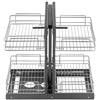 VEVOR Cieco Angolo Estraibile Organizzatore, 2 Ripiani 4 Ripiani Organizer per Mobile da Cucina, Cestino Portaoggetti in Acciaio al Carbonio Cromato con Apertura a Sinistra Destra 420 x 265 x 90 mm