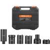 VEVOR Set di Bussole per Dadi per Mandrino 12,7 mm Set di Bussole per Dadi per Mozzo Asse da 6 Pezzi con Custodia, Fermi per Dadi per Mandrino dell'Asse Set di Chiavi per Rimozione Dadi per Mandrino