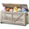 VEVOR Baule Portagiochi in Legno per Bambini 990 x 395 x 480 mm Grande Panca Portaoggetti per Bambini Piccoli con Coperchio a Ribalta e Cerniera di Sicurezza, per Sala Giochi, Camera da Letto, Grigio