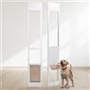 VEVOR Porta per Cani Scorrevoli in Vetro Altezza Regolabile 1927-2049mm, Porta per Animali in Vetro Temperato con Telaio in Alluminio Struttura a Cerniera, Sportello Serratura per Cani Taglia Media