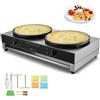VEVOR Crepiera Elettrica, Macchina per Crepes Commerciale a Doppia Testa 406 mm, Piastra Crepes Piastra Piana 3400 W, Macchina in Acciaio Inox Antiaderente, Fornello Circolare, Controllo Temperatura