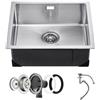 VEVOR Lavello da Cucina da 50 cm Lavello Sottopiano in Acciaio Inossidabile 304, Vasca Singola da Incasso Stile Rustico con Accessori, Lavello per Uso Domestico per Camper, Cucina di Preparazione, Bar