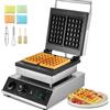 VEVOR Macchina per Waffle Commerciale, 2 Pezzi per Waffle Belga Rettangolare in Acciaio Inox Antiaderente 2000 W con Controllo Temperatura Tempo, Maniglia, per Ristorante, Panetteria, Snack Bar