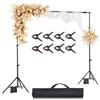 VEVOR Supporto per Fondale Fotografico Regolabile, Tessuto per Fondale 213 x 300 cm Supporto per Fondale Portatile con Pali, Supporto per Schermo per Fotografia di Prodotto Fotografia in Studio
