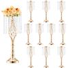 VEVOR Supporto per Fiori da Matrimonio in Cristallo, Alto 55 cm Centrotavola in Metallo per Matrimonio 10 Pezzi, Portafiori Dorati, Espositore Floreale per Tavoli, Cene di Nozze, Cerimonia, Compleanno