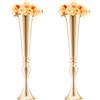 VEVOR Vaso per Fiori da Matrimonio, Alto 56 cm Centrotavola in Metallo a Forma di Tromba per Matrimonio 2 Pezzi, Espositore Floreale Dorato per Tavoli per Cene di Nozze, Cerimonia, Compleanno, Evento