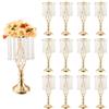 VEVOR Supporto per Fiori da Matrimonio in Cristallo, Alto 49 cm Centrotavola in Metallo per Matrimonio 12 Pezzi, Portafiori Dorati, Espositore Floreale per Tavoli, Cene di Nozze, Cerimonia, Compleanno
