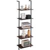 VEVOR Scaffale a Scala, Scaffale da 5 Ripiani 480 x 300 mm, Mensole Galleggianti da Parete Aperto con Struttura in Metallo, Supporto Portaoggetti per Cucina, Bagno, Soggiorno, Studio, Colore Nero