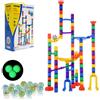 VEVOR Marble Run Set, 110 Pezzi Marble Maze Building Block Brain Game 355 x 235 x 120 mm, Una Pista per Biglie con 10 Biglie Fosforescenti e 20 Biglie di Vetro, Giocattoli STEM per Bambini 0,94 kg
