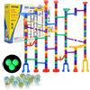VEVOR Marble Run Set, 150 Pezzi Marble Maze Building Block Brain Game 445 x 310 x 115 mm, Pista per Biglie con 10 Biglie Fosforescenti 40 Biglie Vetro, Giocattoli Educativi STEM per Bambini 1,33 kg