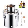 VEVOR Distillatore di Alcol in Acciaio Inox con Bobina di Rame Capienza 30 L ca., Kit di Fermentazione Raffinazione per Birra Fatta in Casa con Termometro, Distillatore per Vino Whisky, Grappa