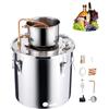 VEVOR Distillatore di Alcol 30 L Distillatore di Alcol Acqua in Acciaio Inossidabile con Bobina di Rame, Kit di Fermentazione per Raffinazione Birra Fatta in Casa con Termometro e Pompa, Argento