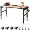 VEVOR Banco da Lavoro 1524 x 559 mm Regolabile in Altezza con Presa di Corrente