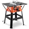 VEVOR Troncatrice da Tavolo con Supporto, 254 mm, Troncatrice Tavolo Compatta 1800 W, Capacità Taglio Massima 200 mm, Velocità Taglio 4800 giri/min, con Lama 24 Denti Calibro Scorrevole per Troncatura