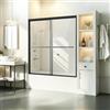 VEVOR Porta Doccia Scorrevole per Vasca da Bagno Doppia Semi-Senza Telaio, Porta Doccia Semi-Senza Telaio con Porta in Vetro Temperato, Maniglia in Acciaio Inox, Nero 1524 x 1524 mm