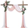 VEVOR Kit di Fiori Artificiali per Arco Nuziale, Fiori Rosa per Arco Nuziale con Kit di Tende, 2 Pezzi Composizione Floreale, 2 Pezzo Tende Trasparenti, per Bouquet Cerimonia Sfondo Ricevimento