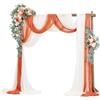 VEVOR Kit di Fiori Artificiali per Arco Nuziale, Fiori Arancioni per Arco Nuziale con Kit di Tende, 2 Pezzi Composizione Floreale, 3 Pezzo Tende Trasparenti, per Bouquet Cerimonia Sfondo Ricevimento