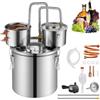 VEVOR Distillatore Bevande Alcoliche Fusto Capienza ca. 11,4 L Kit di Distillatore di Alcol per Raffreddamento, Set di Distillatore a Doppio Condensatore con Distillazione Secondaria Liquore Alcolico