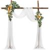 VEVOR Kit di Fiori Artificiali per Arco Nuziale, Fiori Bianchi per Arco Nuziale con Kit di Tende, 2 Pezzi Composizione Floreale, 1 Pezzo Tende Trasparenti, per Bouquet Cerimonia Sfondo Ricevimento