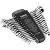 VEVOR Set di Chiavi Combinate da 16 Pezzi, Set di Chiavi a Cricchetto con Organizzatore per Rack, Set di Chiavi in Acciaio Cr-V Metrico da 8 mm a 24 mm, per Casa, Garage, Officina, Riparazioni Auto