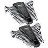 VEVOR Set di Chiavi Combinate da 30 Pezzi, Set di Chiavi a Cricchetto con Organizzatore per Rack, Set di Chiavi in Acciaio Cr-V SAE 1/4" a 1" Sistema Metrico 8 mm a 24 mm per Officina, Emergenza