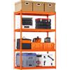 VEVOR Scaffale Portaoggetti Carico Totale max. 1089 kg Scaffale con 4 Ripiani per Garage Ripiani in Metallo Regolabili per Scaffalature Industriali Ripiano Portaoggetti da Cucina, Magazzino Officina