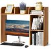 VEVOR Libreria da Scrivania, Organizer per Oggetti da Scrivania 2 Livelli, Scaffale per Esposizione in Legno, Libreria con Piedini Antiscivolo, per Ufficio Casa, 945 x 241 x 734 mm Colore Legno